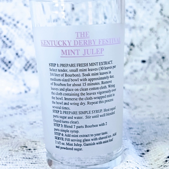 COLLECTIBLE 1997 KENTUCKY DERBY FESTIVAL GLASS/ MINT JULEP RECIPE/PARTY GLASS - Picture 4 of 9